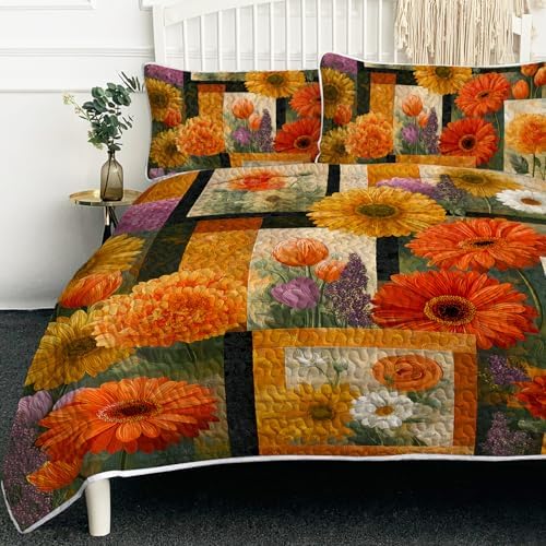 BlessLiving 3-Piece Quilt Set King Size, Soft Microfiber Lightweight
