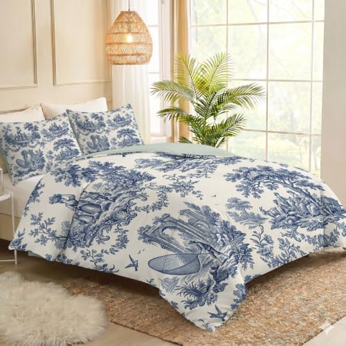 Vintage Landscape Duvet Cover Queen Size Reversible Bedding Set