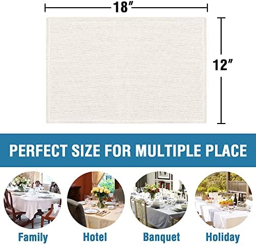 H.VERSAILTEX Linen Placemats Set of 4 Premium Solid Table Placemats