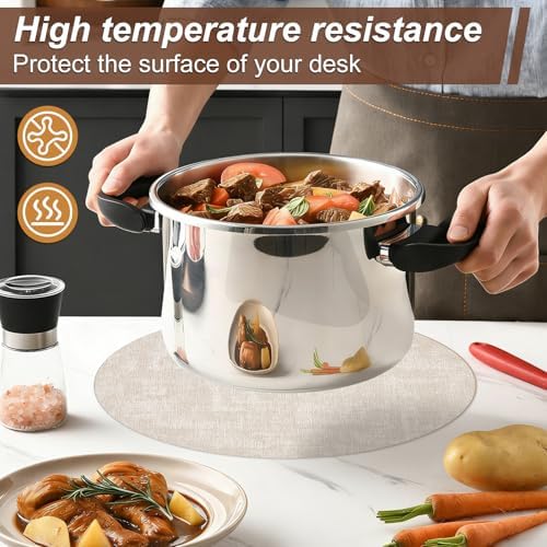 Vinyl Placemats Set of 10, 13" Faux Leather Heat Resistant Place Mats