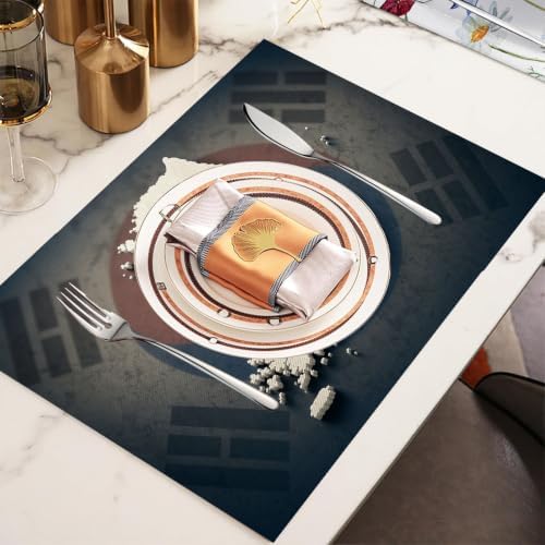 Placemat Set of 12 Washable Linen Textured Place Mats for Dinner