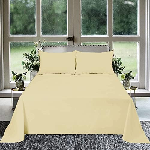 3 Piece Luxury Queen Size (92" X 102") Flat Sheet 800 Thread Count