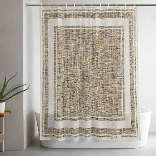 T&H XHome Classic Beige Shower Curtain 72 * 84IN, Water-Repellent