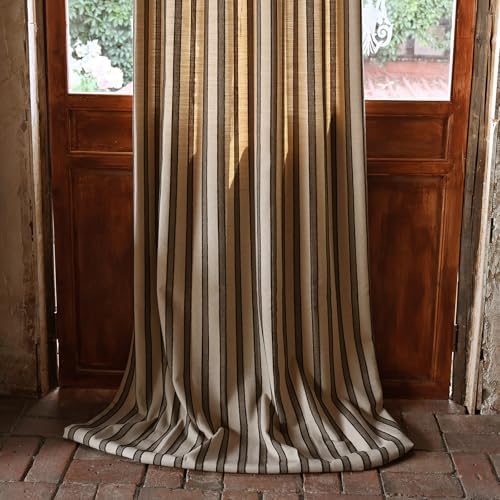 Taupe Boho Curtains 96 Inch Farmhouse Curtain Back Tab Drapes for