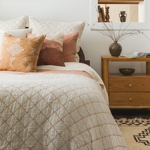 King/California King Bedspread – Dune Diamond Stitch 100% Cotton