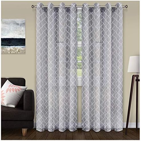Superior Embellished Poppy Sheer Curtains, Window Accents, Perfect for