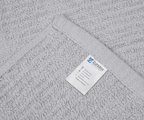 ZUPERIA Bar Mop Kitchen Towels - Pack of 12 (16" x19”) Ring Spun