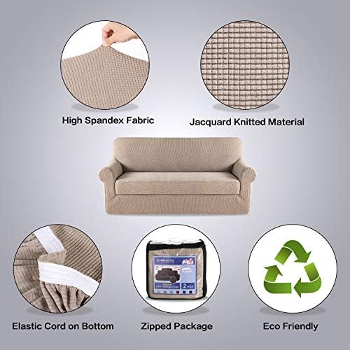 2 Piece Stretch Sofa Covers Couch Covers for Living Room Furniture