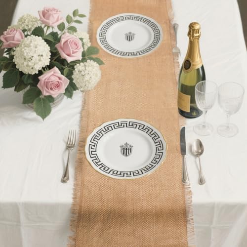 18 Pcs Burlap Table Runners Bulk 12 x 71 Inch Khaki Farmhouse Burlap