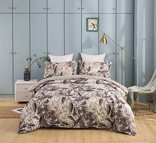 Tache Elegant Abstract Whimsical Wispy Leaf Floral Duvet Cover, Full