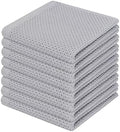 Homaxy 100% Cotton Waffle Weave Kitchen Dish Cloths 8-Pack, Light Gray