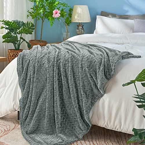 inhand Grey Fleece King Blanket for Bed, Super Soft Flannel Cozy