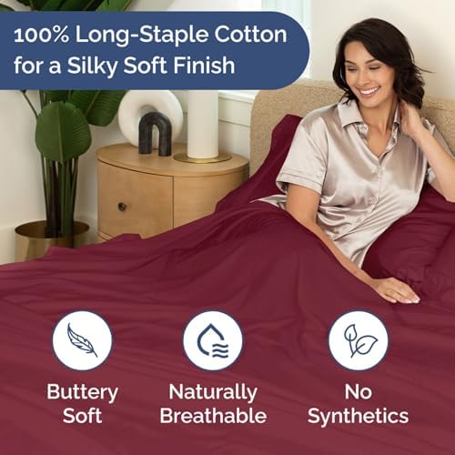 Cotton Flat Sheet Queen Size - Top Flat Bed Sheet Only - Queen