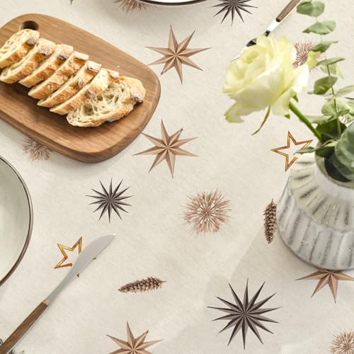 Horaldaily Christmas Tablecloth 90 x 90 Inch Round Christmas Trees