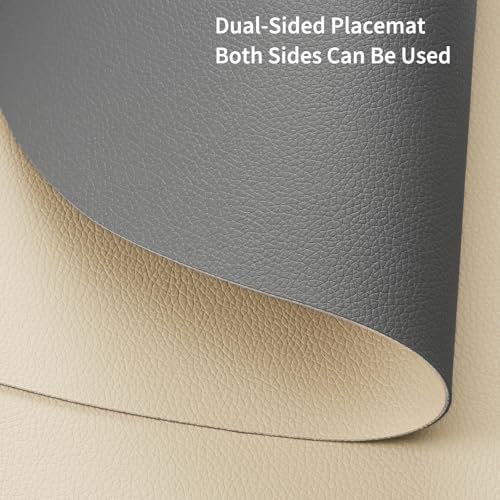Myir JUN 15 Inches Round Placemats Set of 6 Faux Leather Place Mats
