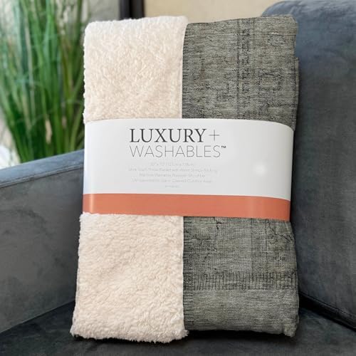 Addison Rugs ASB685 Taupe 50" x 70" Oversized Sherpa Throw Blanket