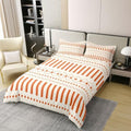 jejeloiu Boho Duvet Cover 100% Cotton Queen Size Modern Geometric