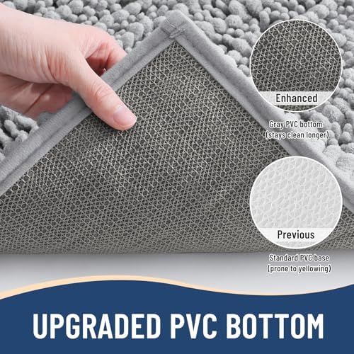 Arotive Chenille Bath Rugs Bundle - 4 Pcs Set: 2 Shaggy Soft Chenille