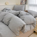 Striped Duvet Cover Set 100% Cotton,King(104"x90"),Grey Pinstripes