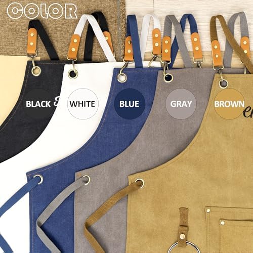 Canvas Aprons for Women Men Personalized Chef Apron Work Shop Apron