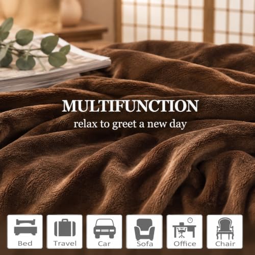 Thick Warm Light Grey Sherpa Blanket, 60"x80", Super Soft Fuzzy