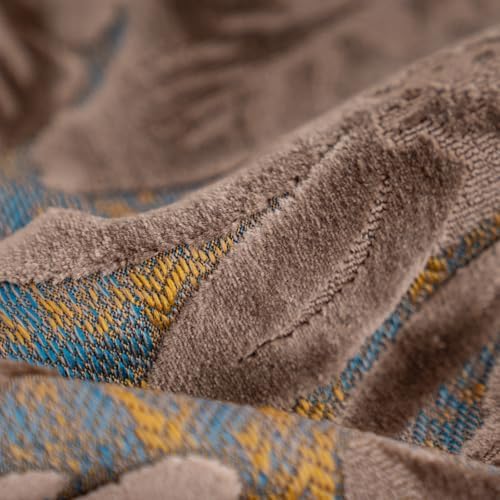 Alerfa Brown Throw Pillow Cover 20x20 Inch, Square Cut Velvet Maple