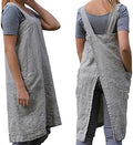 WROLEM Women's Cross Back Pinafore Apron with Large Pockets Home