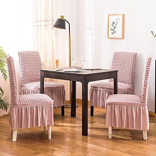 Dorm Chair Cover, Dining Chair Slipcover Stretch Washable with Skirt