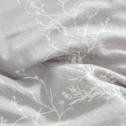 Duvet Cover Set Full/Queen Size Washed Cotton Yarn, Jacquard Gray and