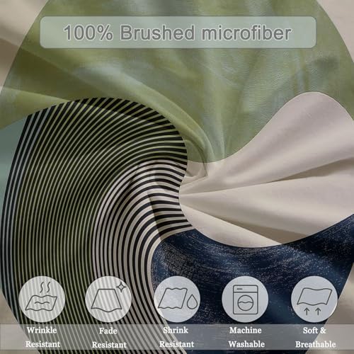 Light Gray Minimalism Theme Duvet Cover Queen Size, Minimalist Circles