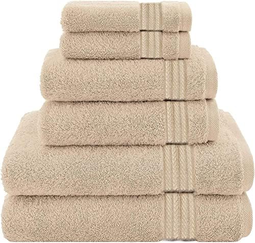6 Piece Bath Towel Set - Beige