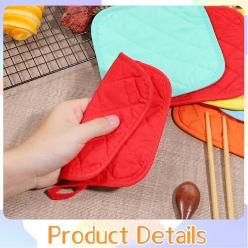24 Pcs Cotton Pot Holders for Kitchen, Multicolor Square Hot Pads