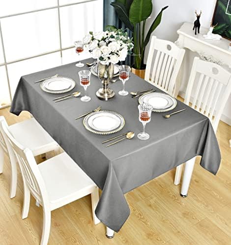 Grey Square Tablecloth Waterproof Table Cloth, 70 x 70 inch
