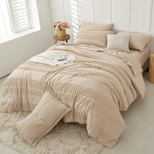 3-Piece Tufted Bedding Comforter Set - Premium Percale Cotton Duvet