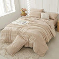 3-Piece Tufted Bedding Comforter Set - Premium Percale Cotton Duvet