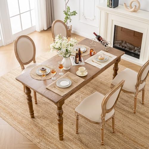 Shatex Jute Placemats Set of 6,14x19Inch Rustic Placemat for Kitchen