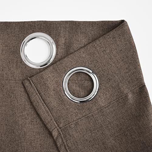 Brown Curtains Kitchen Linen Textured 84 inch Length Living Room