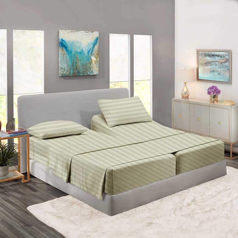 Rajlinen Split King Sheet Set for Adjustable Bed, 100% Egyptian