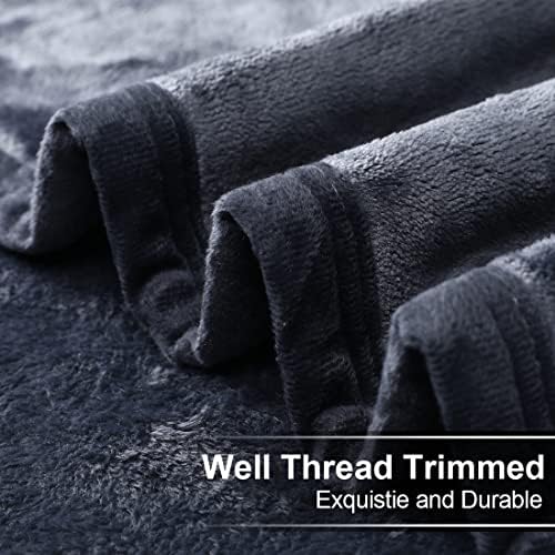EASELAND Soft Lightweight California King Fleece Blanket, Dark Grey