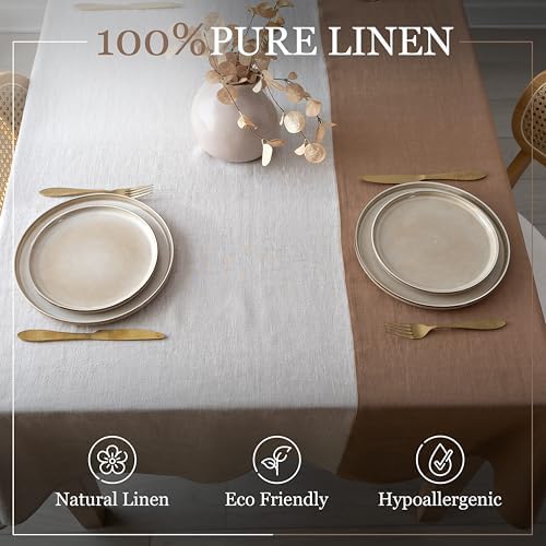Linen Table Cloth for Rectangle Table - 60 x 108 in - 100% Flax Fabric