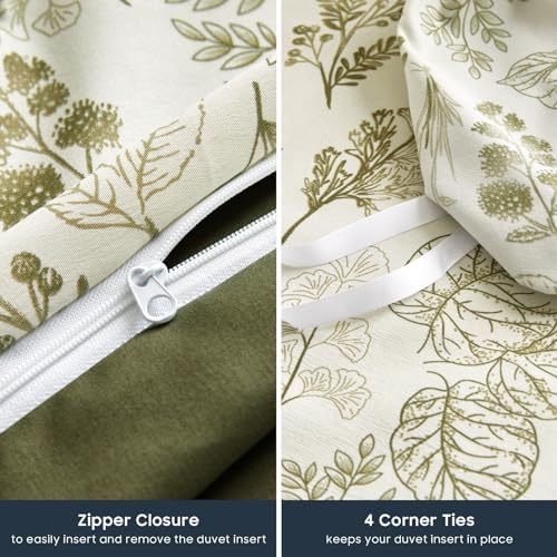 Wake In Cloud - Floral Duvet Cover Set, Botanical Vintage Flower
