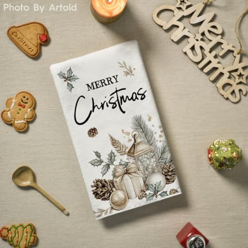 Artoid Mode Pinecone Christmas Kitchen Towels Set of 2 18x26 Inch