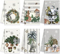 Honoson 6 Pack Christmas Kitchen Towels Snowman Xmas Trees Santa Dish