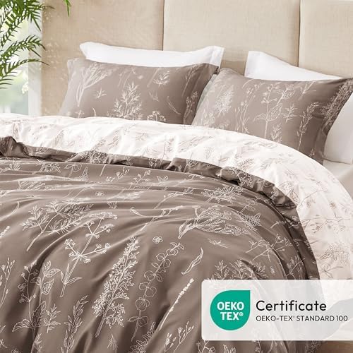 Love's cabin Floral Comforter Set Cute Bedding King Reversible Light