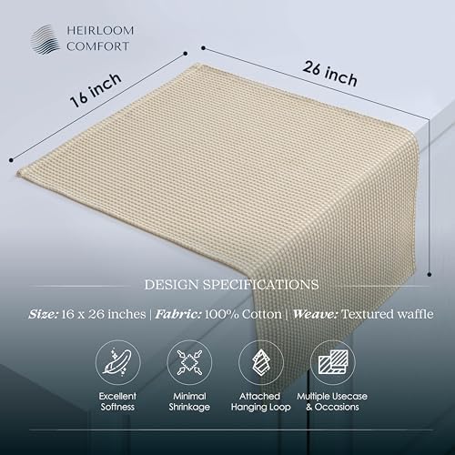 5 Pack 100% Cotton Dual Tone Waffle Weave Kitchen Towels, 16x26 Inch