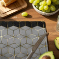 Placemats Set of 8, Gray Mottled Gradient Geometric Washable Table