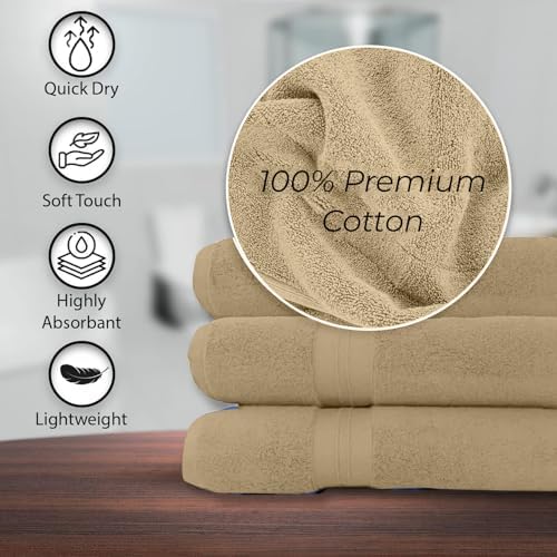 KAHAF COLLECTION 100% Cotton Bath Towels, 24x48 Pack of 6 Towels