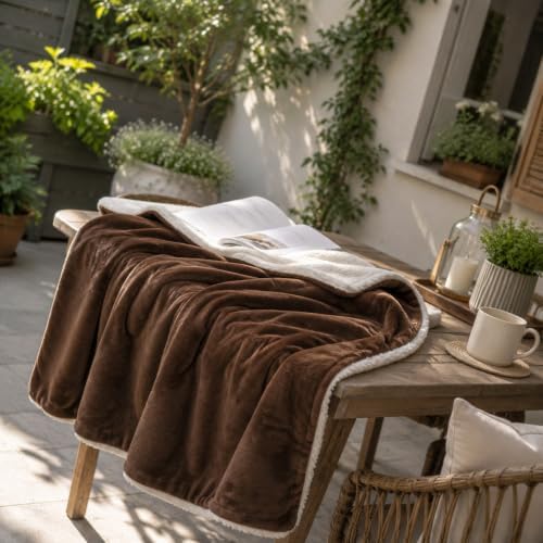 Thick Warm Light Grey Sherpa Blanket, 60"x80", Super Soft Fuzzy