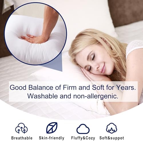 HITO 18x18 Pillow Inserts (Set of 2) - Down Alternative 100% Cotton