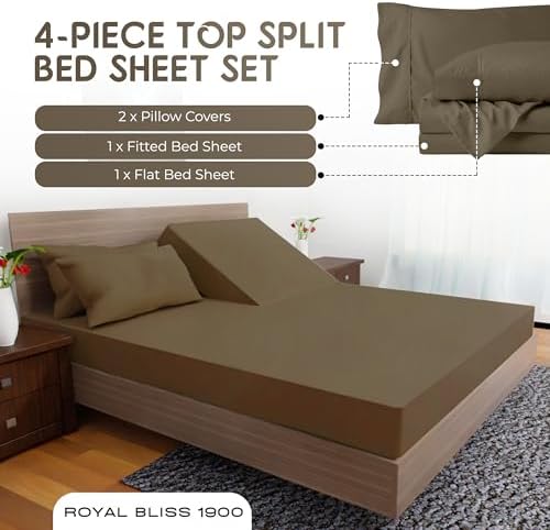 Top Split Flex Head King Size Sheet Set - Egyptian Quality Ultra-Soft